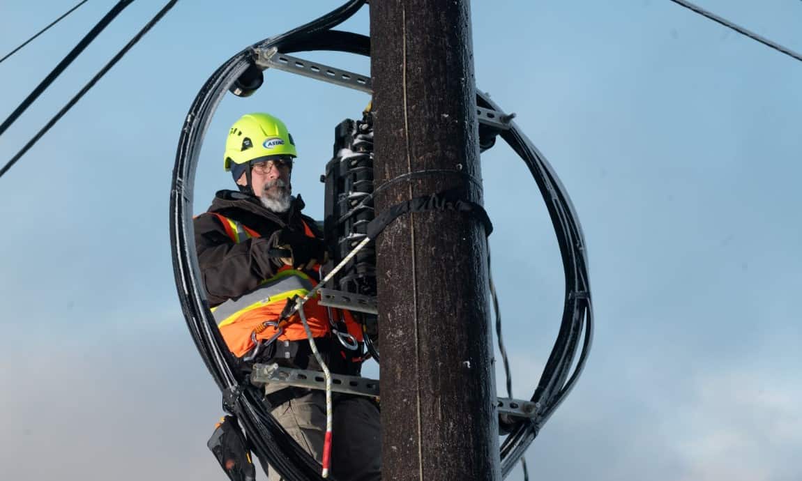 ASTAC Technician Working on Fiber Slack Loop in Wainwright, AK