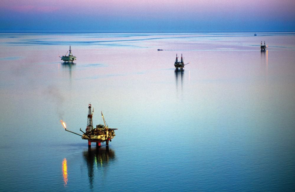 Production platforms in Cook Inlet.