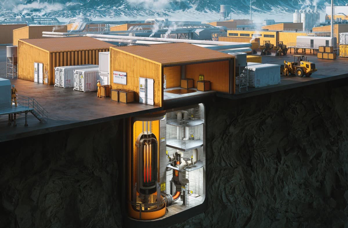 Artistic rendering of USNC’s Micro Modular Reactor energy system.