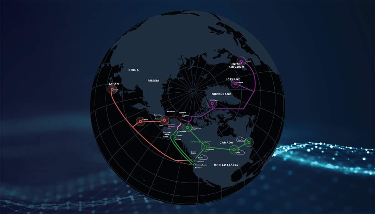 A map of the Quintillion global network