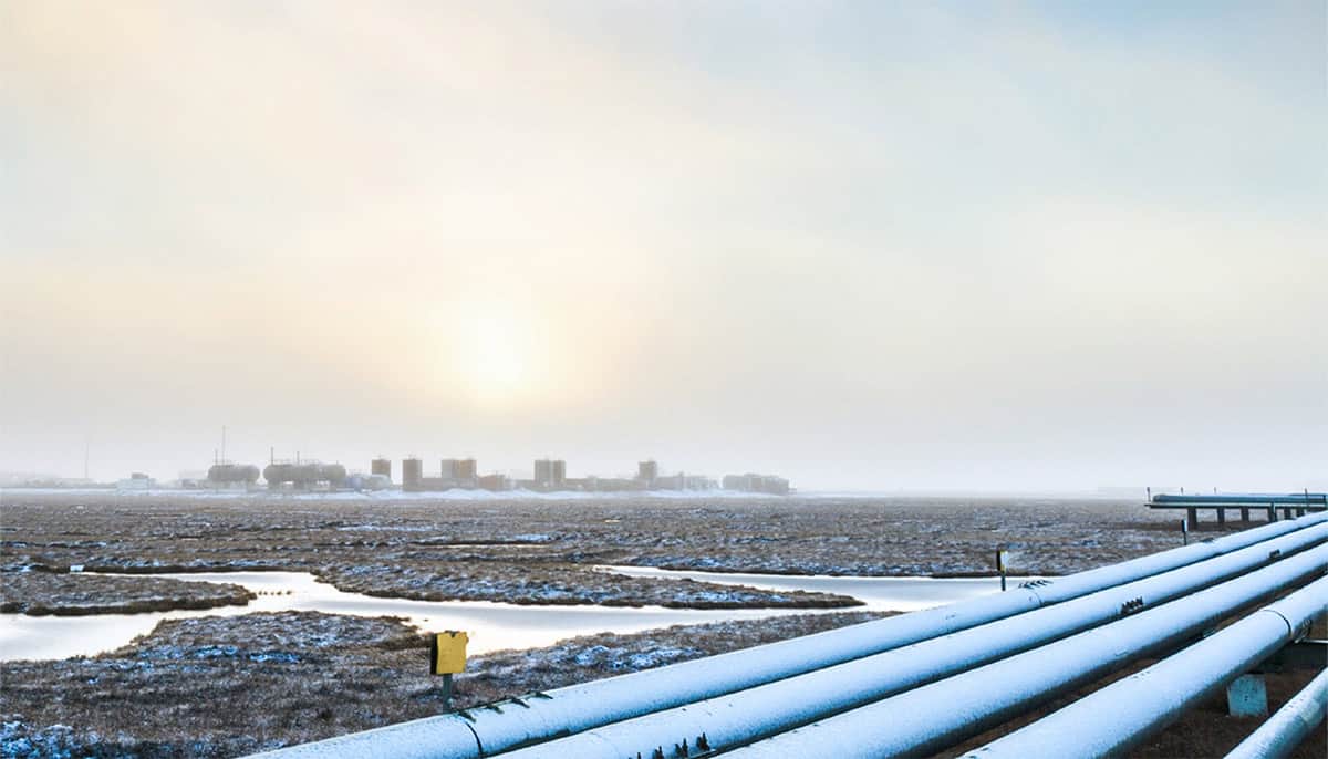 a pipeline going through the Alaskan tundra
