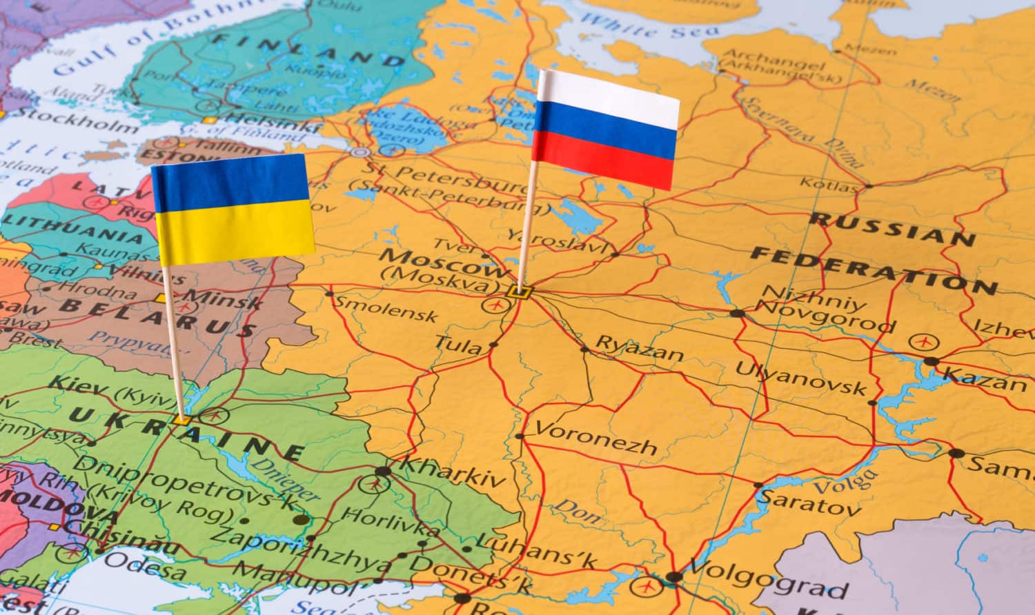 Russia & Ukraine War Concept.