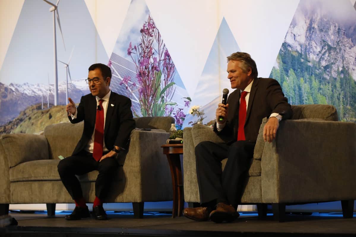 Tony Seba(eft) is questioned by Governor Mike Dunleavy.