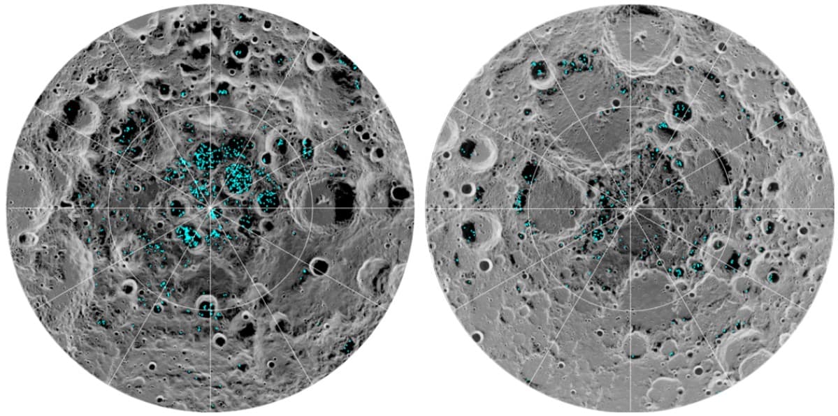 North and South lunar poles