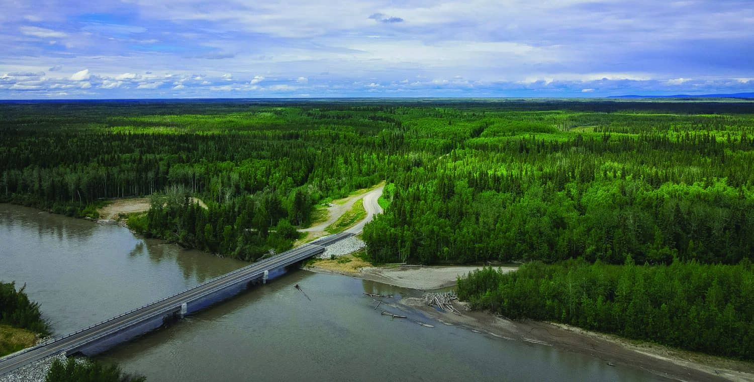 A bridge and access road west of Nenana
