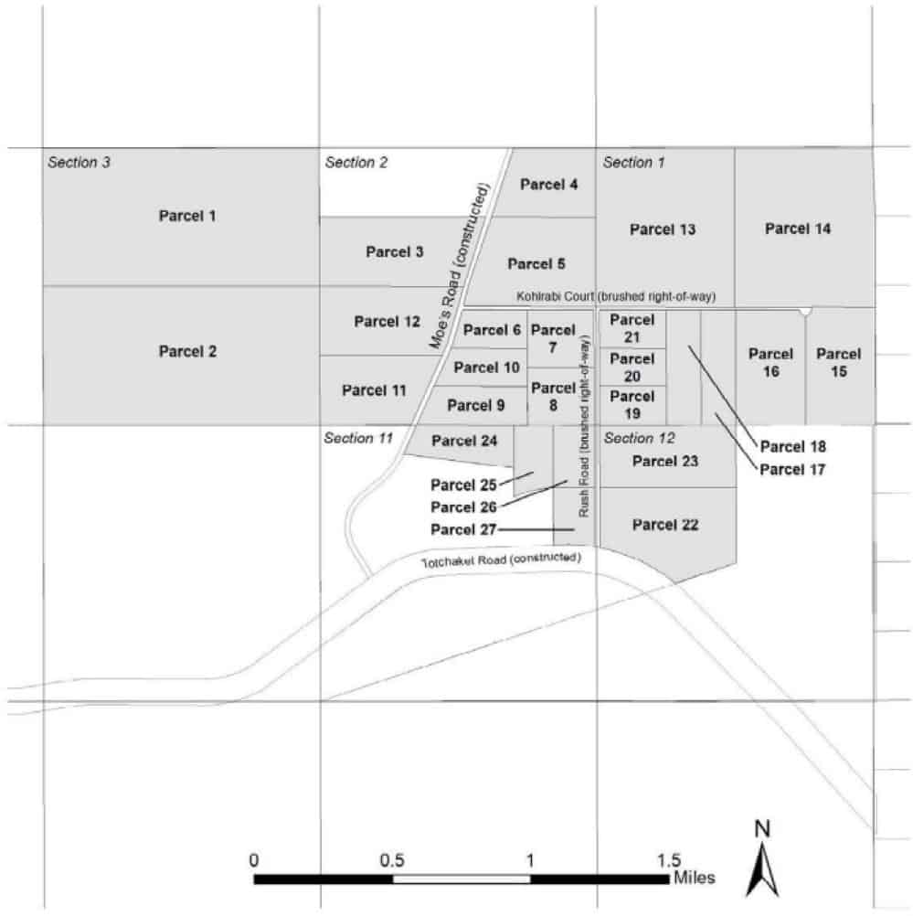 A map of tracts near Nenana