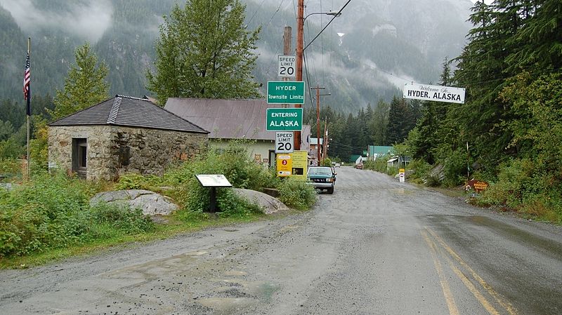 Entering Hyder, Alaska