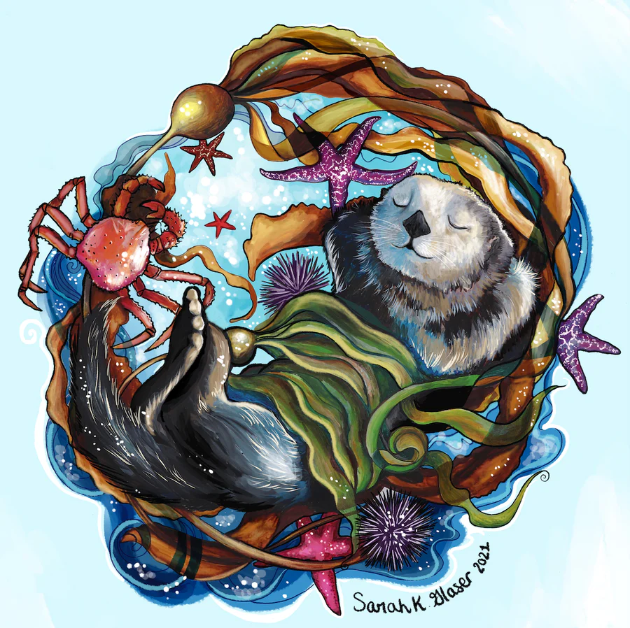 Sea Otter Art by Sarah Glaser