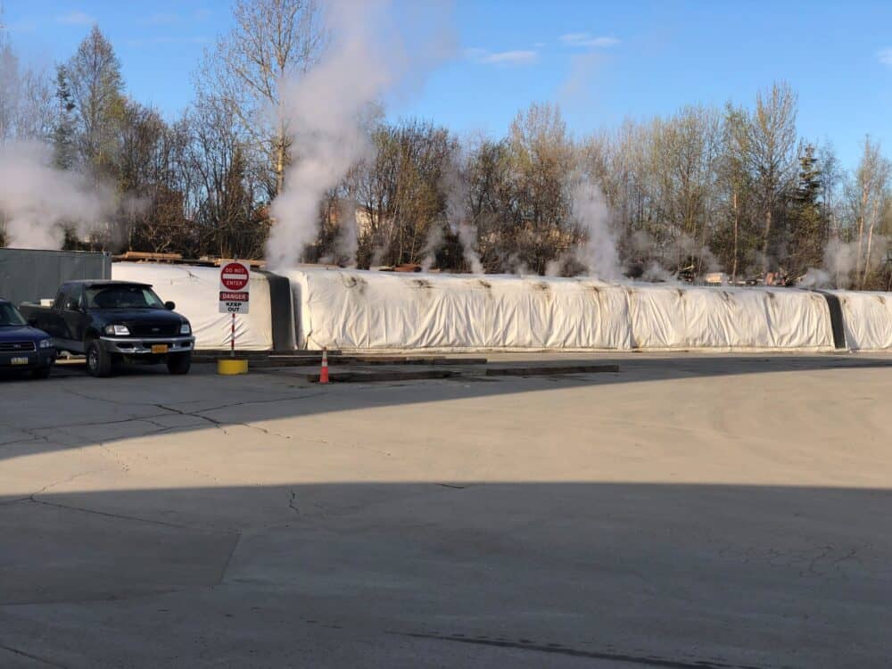 Girder curing in tent