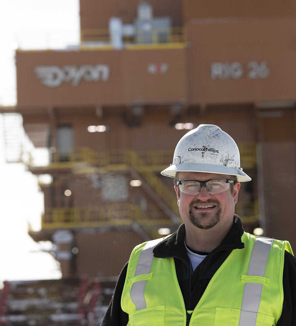 ConocoPhillips worker at the oil rig