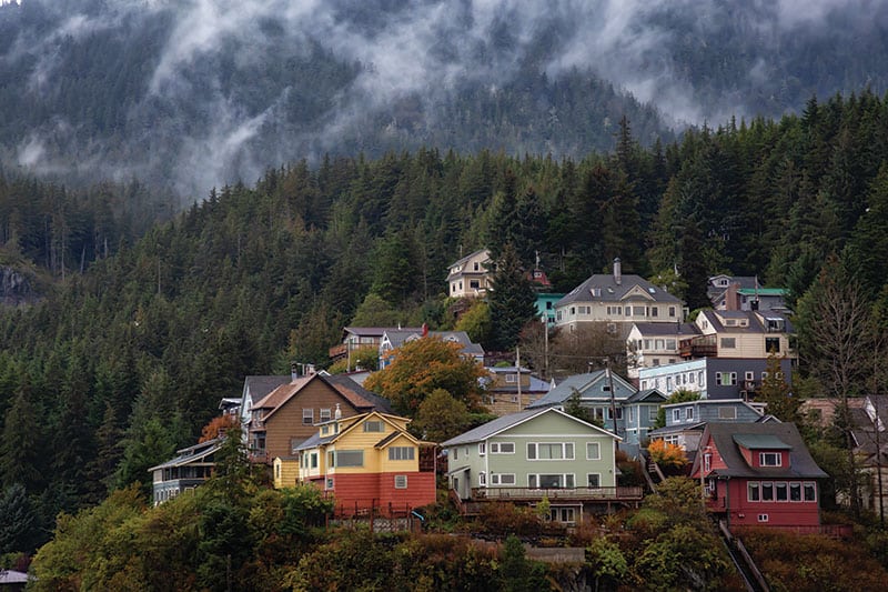 Ketchikan view of homes on hillside