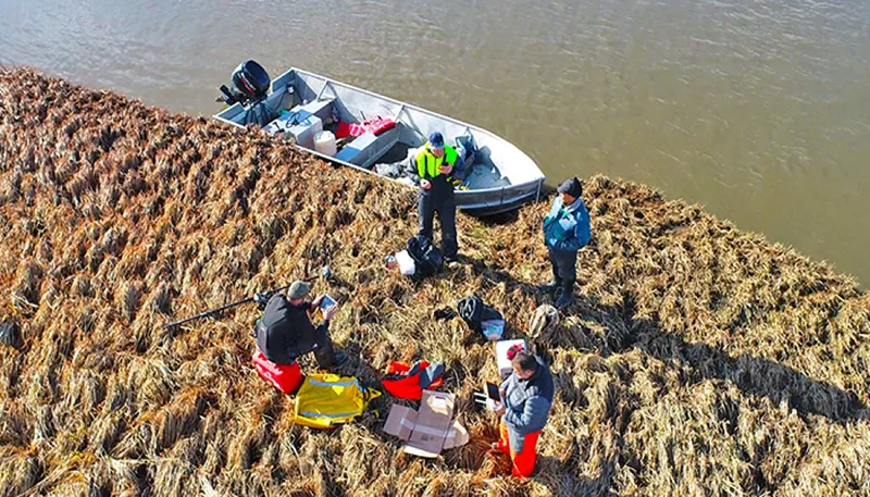 Survey crew near Eek